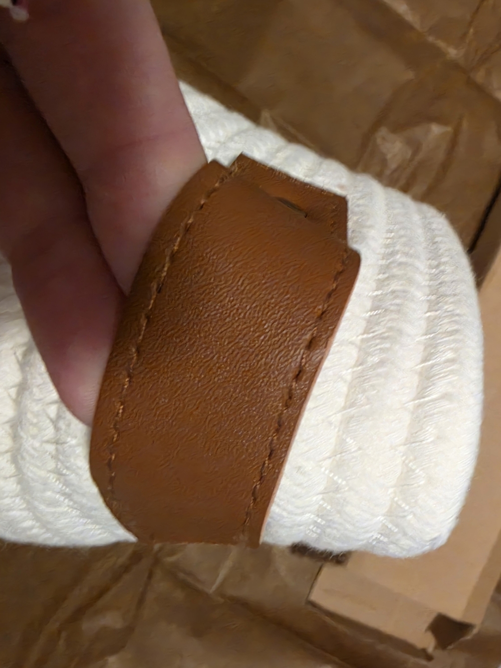 White Braided Rope Bucket With Small Handles - Picture 10 of 10